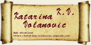 Katarina Volanović vizit kartica